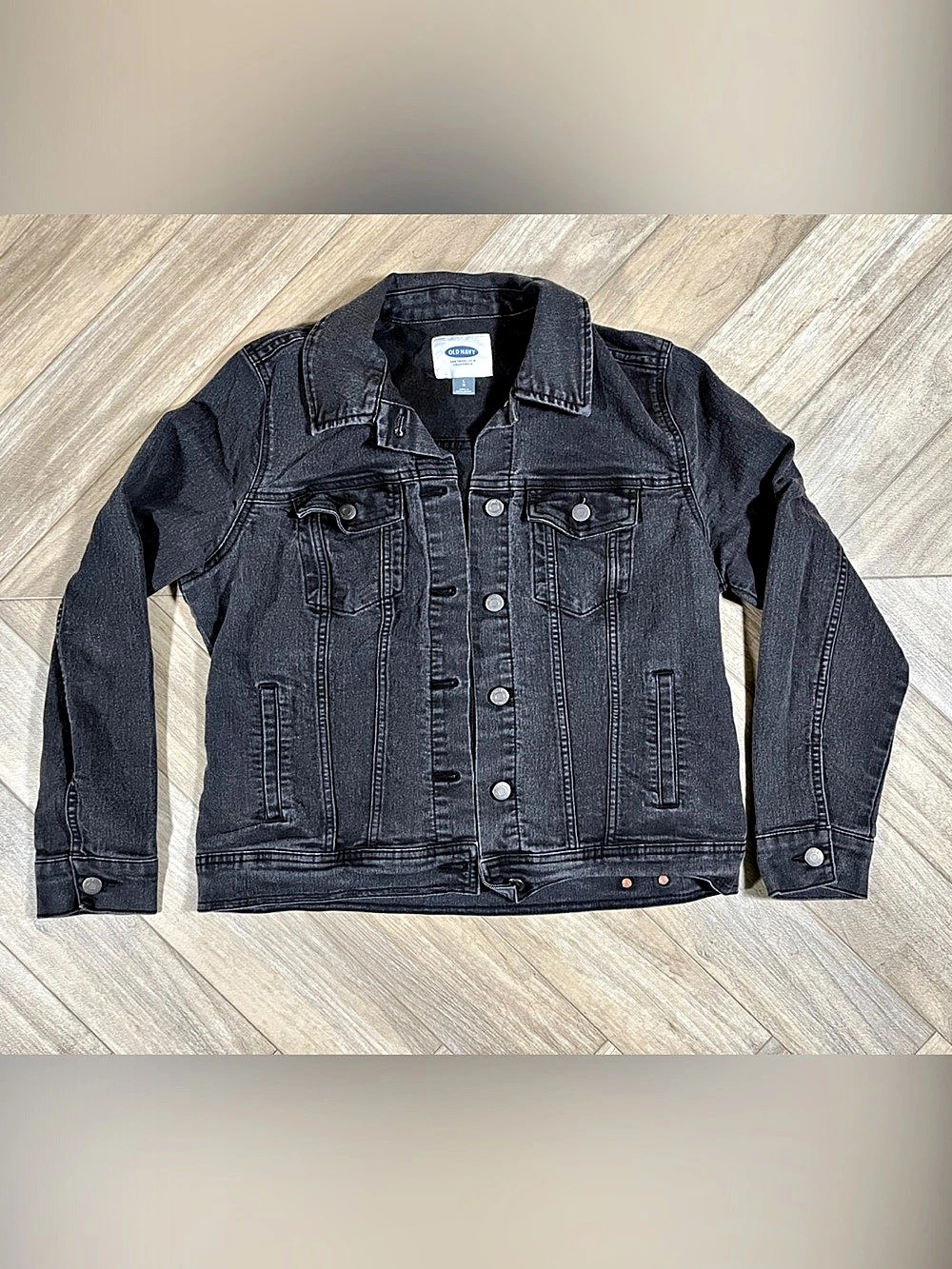 Old Navy Classic Jean Jacket Black Denim Size Large